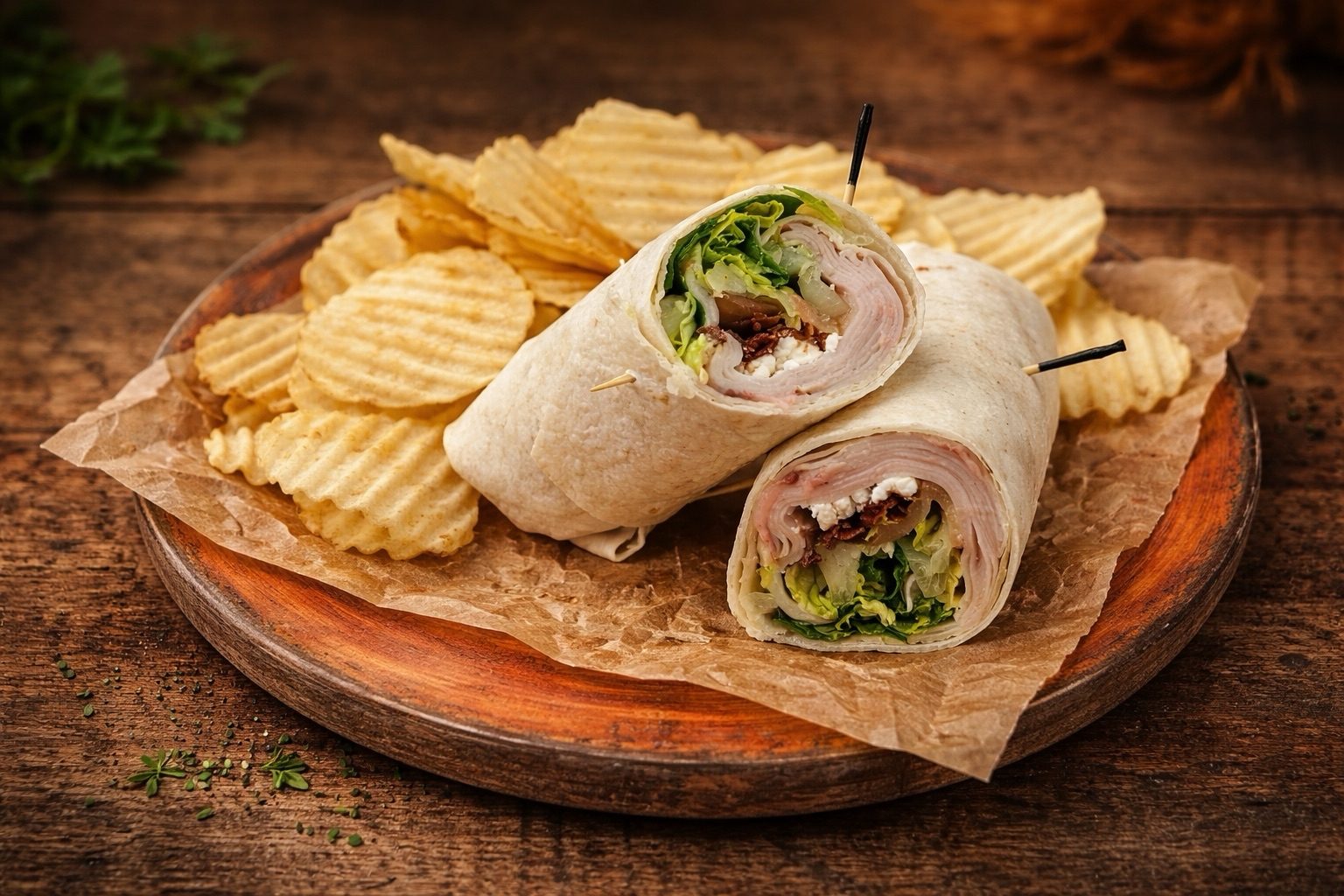 Cranberry Turkey Club Wrap.