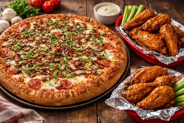 Medium Cheese & 10 Wings.